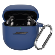 Bose QuietComfort Earbuds II Hülle (2022), WOFRO Silikon Schutzcover für Bose QuietComfort Earbuds 2 (Blau)