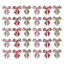 Schleifen-Knoten Strass-Patches, 30 Stück, 6x6 cm, Rot
