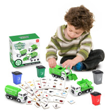 Y.L. DOYMX Garbage Truck Toy 3 Pack Jogo de caminho de lixo movido a frico para gerenciamento de resduos com lixeira de carga frontal Despejo