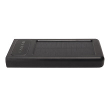 20000mAh Solar-Powerbank mit Dual-USB, Taschenlampe, Schwarz
