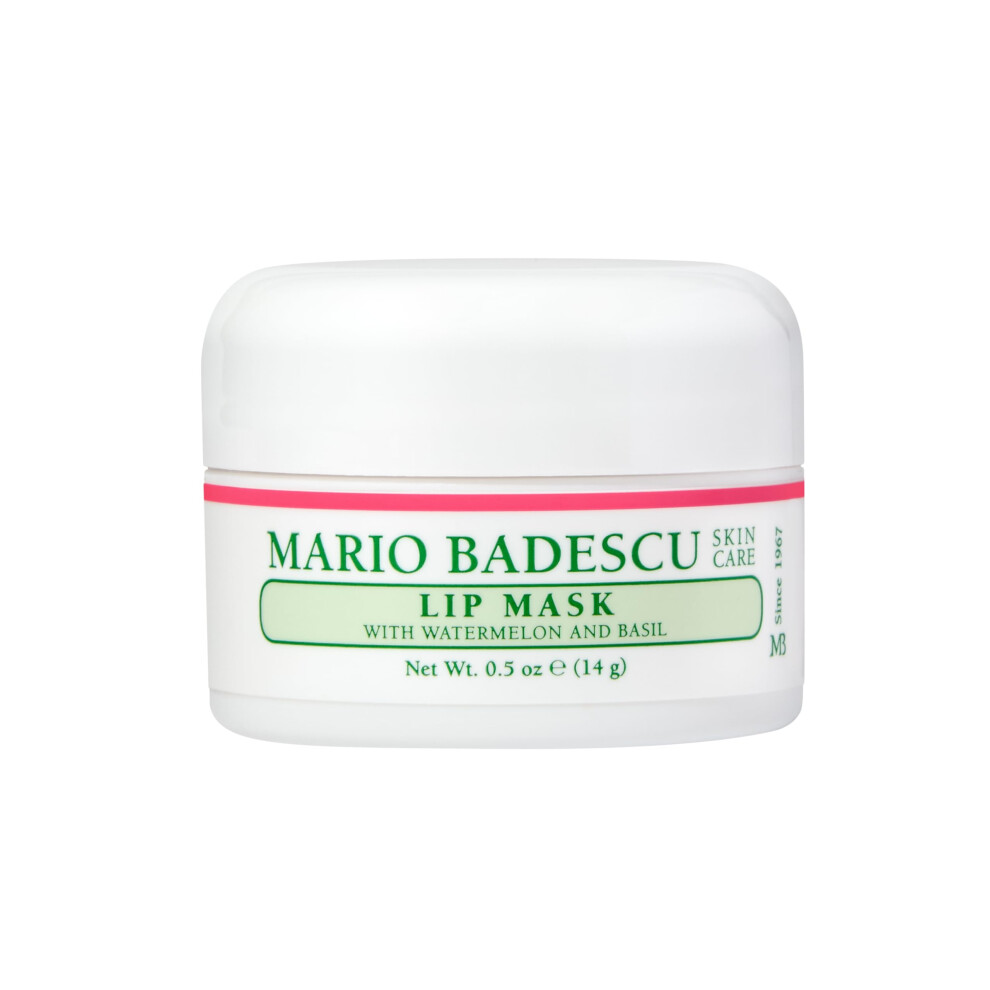 Mario Badescu Lip Mask With Watermelon & Basil For All Skin Types Overnight Lip Treatment Enriched With Skin Softening Coconut Oil Hydrating Sh