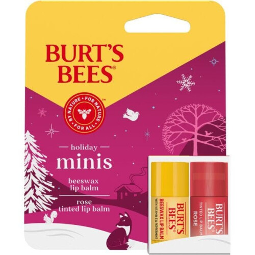 Burt's Bees Burt's Bees Holiday Minis Lip Balm e Balm Balm Balm Rose 2 pezzi