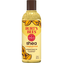 Burt's Bees Shea + Tropical Fruit Luminous Body Oil Nemastn antioxidant bohat na zrivou pokoku Nedrdiv pce o plet prrodnho puvodu 8 oz.