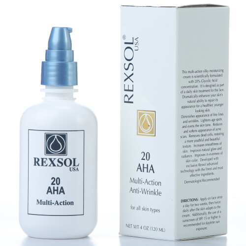 REXSOL 20 AHA Multifunctionele antirimpelcrme | Met Vitamine E Algenextract Ginsengextract Calendula-extract Kaviaarextract | Vermindert de vers 1