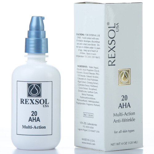 REXSOL 20 AHA Multifunctionele antirimpelcrme | Met Vitamine E Algenextract Ginsengextract Calendula-extract Kaviaarextract | Vermindert de vers