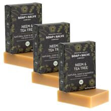 Chagrin Valley Soap & Salve Neem & Tea Tree Bio-Seifen- und Shampoo-Riegel Beruhigt trockene, juckende, gereizte Haut Sulfatfrei Fr Krper und
