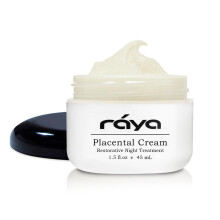 Raya SPA Plazentacreme | Regenerierende Nachtcreme | Intensive Anti-Aging- und straffende Feuchtigkeitscreme fr das Gesicht | Gesichtscreme zur Falt