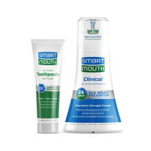 SmartMouth Clinical DDS ativado enxaguatrio bucal e creme dental mau hlito suporte para sangramento nas gengivas