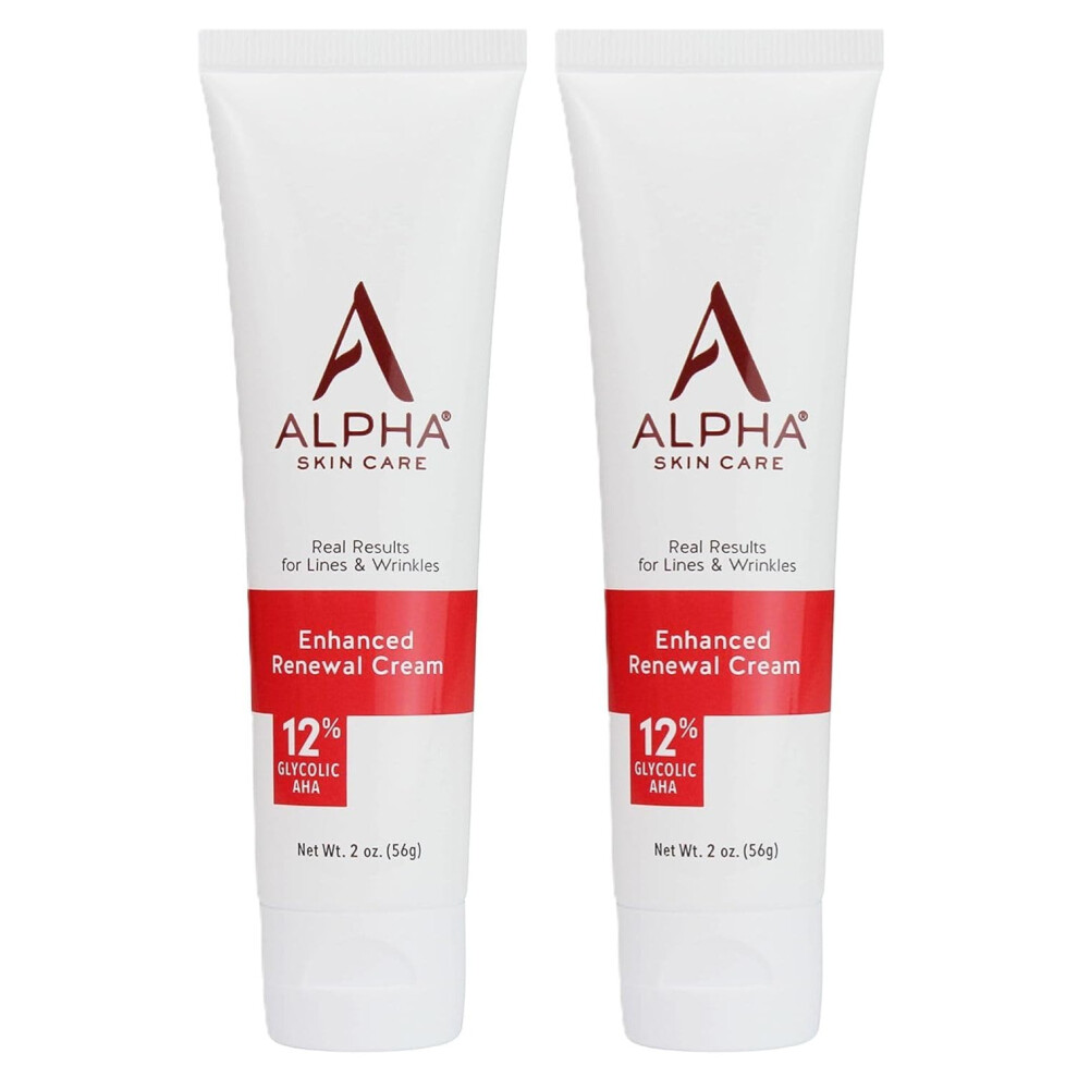 Alpha Cream Skin Care Enhanced Renewal Anti-Aging Formula 12% Glycolic Hydroxy Acid (Aha) Reduces Lines & Wrinkles For Normal To Dry Sk