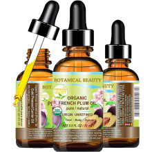 Botanical Beauty Franzsisches Bio-Pflaumenl, 100 % rein, natrlich, unraffiniert, kaltgepresstes Trgerl, 0,5 fl oz, 15 ml, fr Gesicht, Haut, Kr