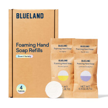 BLUELAND Vloeibare Handzeep Navullingstabletten, 4-Pack, Geuren Mix, Milieuvriendelijke Schoonmaakproducten, 4 x 9 Fl oz