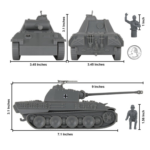 BMC CTS WW2 Γερμανικός Τεθωρακισμένος Panther V - Γκρι 1:38 Πλαστικό Στρατιωτικό Όχημα 1