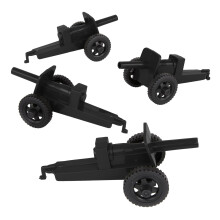 TimMee M3 Artillery  Schwarzes 4-teiliges Kunststoff-Armeekanonen-Spielset  Hergestellt in den USA