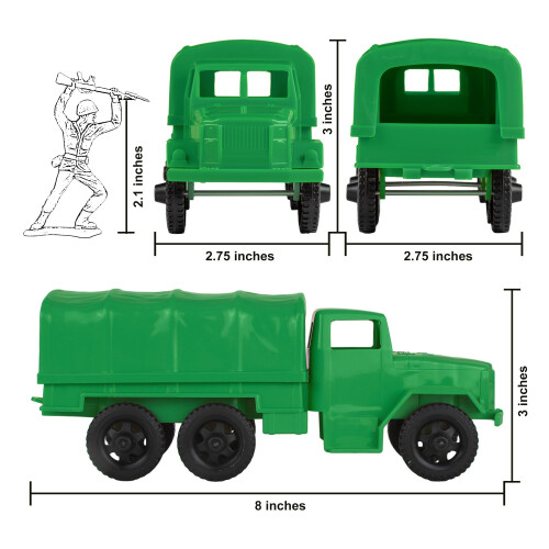 TimMee Plastic Legerwagens - Groene M34 Deuce en a Half Vrachtwagens 1