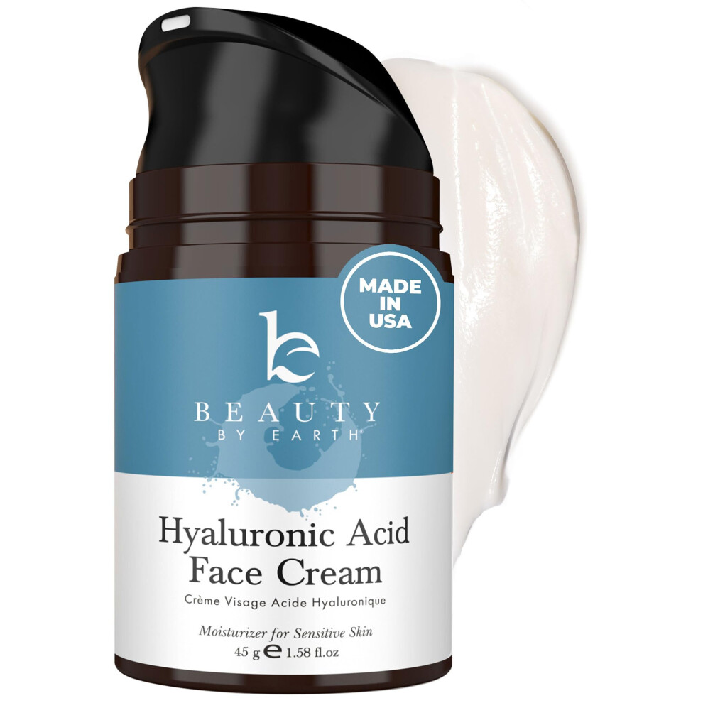 Beautï¿½ Par Terre Cream Hyaluronic Acid Moisturizer For Face - Usa Made With Organic & Natural Ingredients Hydrating Anti Aging Face Moisturizer For Dry Skin With Glyce