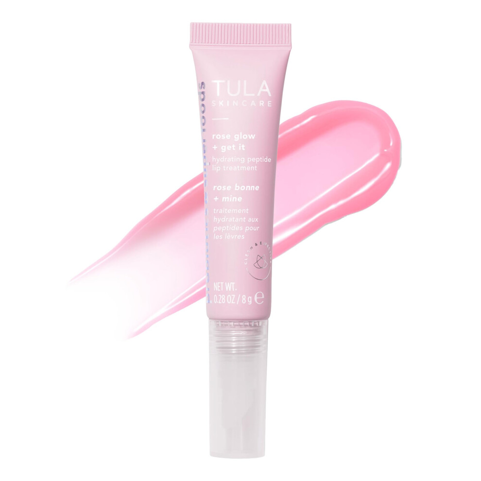 TULA Skin Care Rose Glow + Get It Lip Balm - Hydrating Peptide Lip Treatment with Hyaluronic Acid & Vitamin E  0.28 oz.