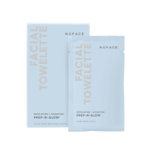 NuFACE Prep-N-Glow Ansigtshndklder - 2-i-1 eksfolierende + rensende makeupfjernerservietter Hyaluronsyre rejseansigtsservietter til at fugte og