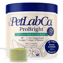 PetLab Co. ProBright Dental Powder  Atemerfrischer fr Hunde  Zahnreinigung leicht gemacht  Bekmpft Zahnstein und Mundgeruch  Fr groe Hund