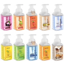 Skummende h?nds?bepakke med 10 - Fugtgivende h?nds?be med Aloe Vera og ?teriske olier - Alkoholfri h?ndvask i citrusblanding Citronappelsin Lime