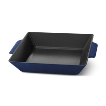 DASH Zakarian by Dash 11"""" Nonstick Cast Iron Grilling & Roasting Pan for Vegetables Meats Seafood & More - Blue