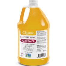 Aceite de Jojoba Cliganic No-OGM, Galón a Granel 128oz | 100% Puro, Natural, Prensado en Frío, Sin Hexano para Cabello y Cara