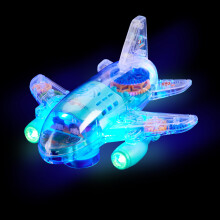 Playbees lyser op gennemsigtigt gear Flylegetj til brn Bump and Go Brn flyvemaskine autismelegetj Farverigt bevgeligt gear med musik og LED-