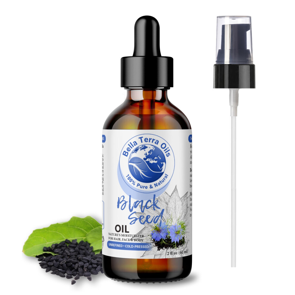Bella Terra Oils - Black Seed Oil 2Oz - Celebrating Black Cumin's Nutritional Legacy Infused With Gamma Linoleic Acid A Premium Cosmetic Compan