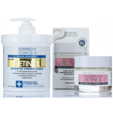 Advanced Clinicals Retinolov telov krm + zapouzdren retinolov pletov krm Anti Aging Moisturizer Lotion 2ks sada pro zmenen vzhledu vrsek Je