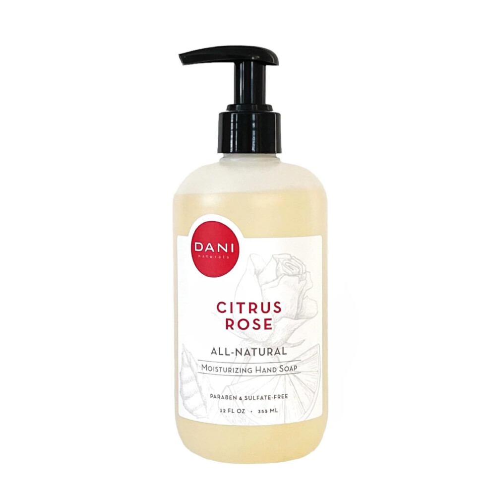 Dani Green Naturals Moisturizing Hand Soap In Citrus Rose 12 Ounce Bottle With Pump