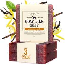 Valentines Gaver (3Pak) Gedem?lks?be H?ndlavet i USA med ?kologisk sheasm?r Marokkansk vaniljeduft - Gedem?lks?bebar Hele naturlig s?bestang lave