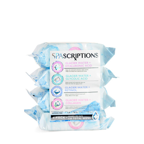 Spascriptions Gletscherwasser-Reinigungstcher, 4er-Pack, 120 Stck  MultiPack