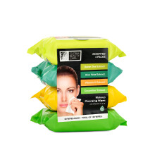 Global Beauty Care Makeup Cleansing Wipes 120 Count (4-Pack) (ASSORTERT - GRN TE | ALO VERA | C-VITAMIN | AGURK)