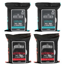 The Nobleman 4-Pack Face + Body Aloe-infunderede renseservietter: 2 kulpakker med kamille og 2 k?lepakker med Eucalyptus (120 Ct.)