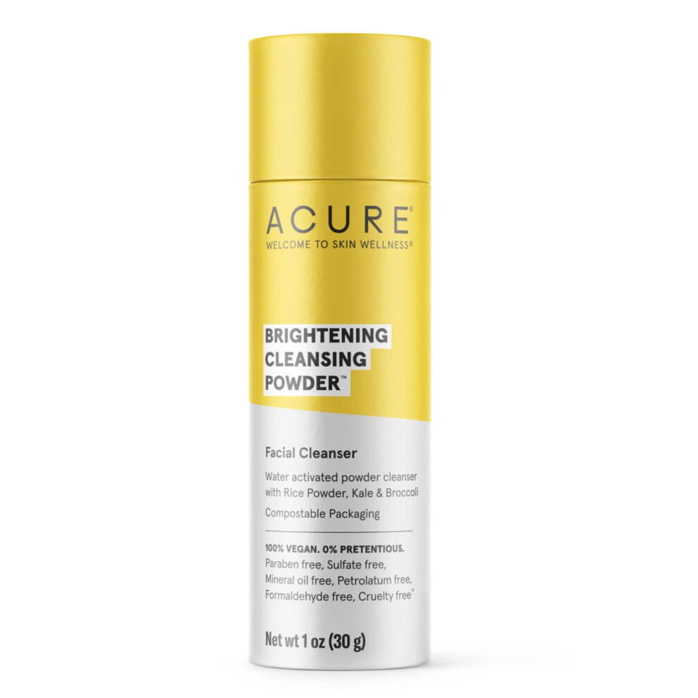 Acure Brightening Cleansing Powder Konzentriertes Reinigungsmittel, Das Die Feuchtigkeit Speichert Und Die Hautstruktur Verfeinert Wasserakti-image