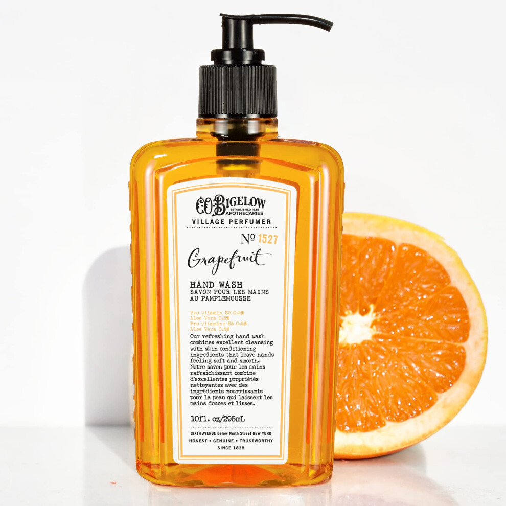 C. O. Bigelow C.o. Bigelow Hand Wash Grapefruit Village Perfumer Moisturizing Hand Soap For Bathroom & Kitchen With Aloe Vera And Pro-Vitamin B5 10 Fl Oz