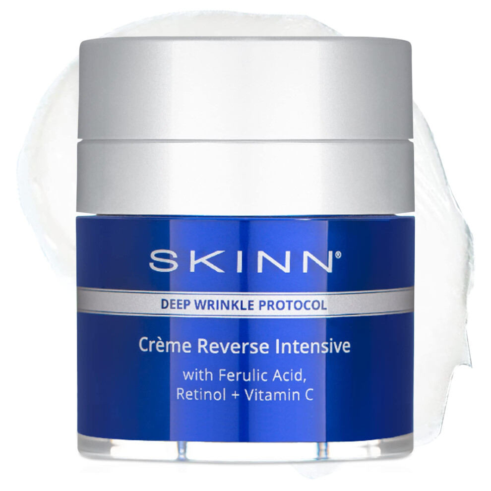 Skinn Cream Crme Reverse With Ferulic Acid Retinol And Vitamin C-Crme Reverse Intensive-Anti-Aging With Hyaluronic Acid To Plump Skin Vitamin C