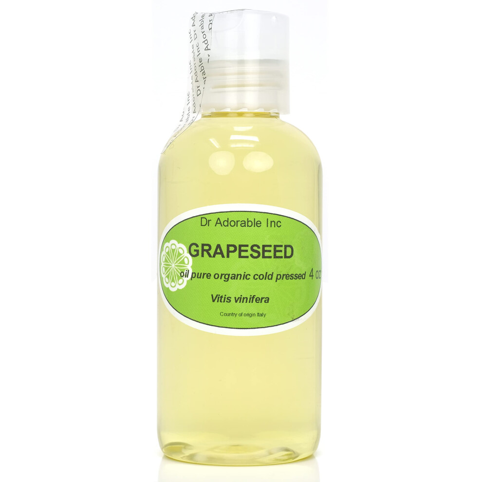 Dr Adorable - 4 Oz - Grapeseed Oil - 100% Pure Natural Organic Cold Pressed