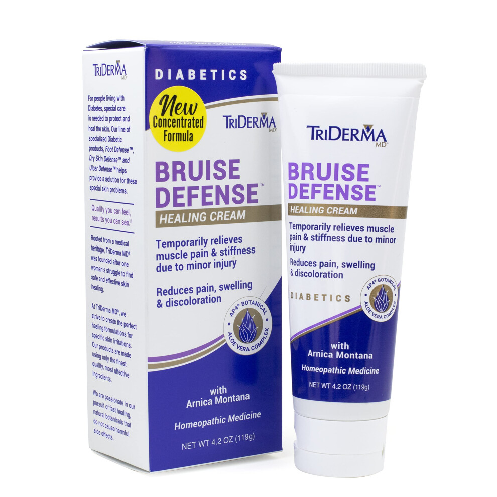 Triderma Bruise Defense Healing For Skin Discoloration Redness Swelling Thin Skin That Bruises Easily With Arnica Msm And Ap4 Aloe 4.2 Cream