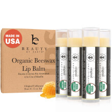 Balsamo per labbra biologico USDA - USA realizzato con ingredienti naturali 4 pacchetto Chapstick non aromatizzato per le labbra secche Regali di com