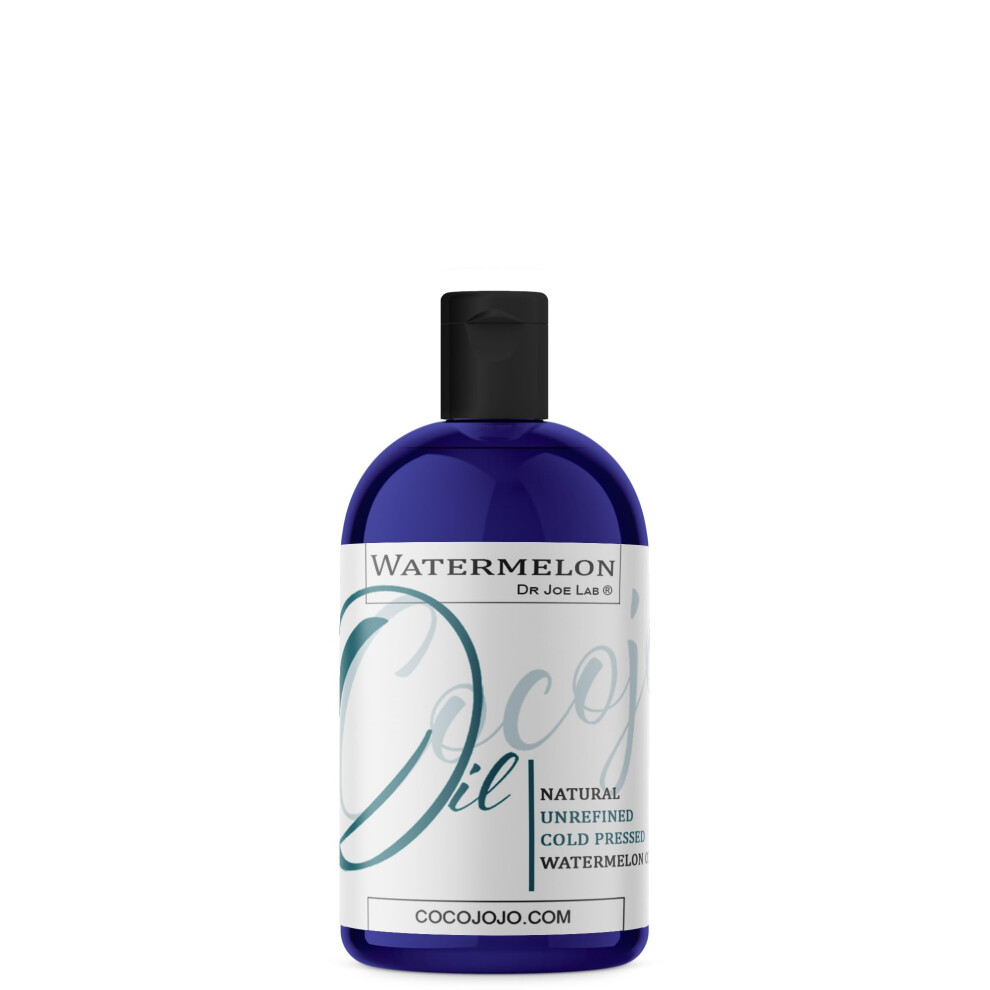 Dr Joe Lab Watermelon Seed Oil - 100% Pure Unrefined Cold Pressed Virgin Carrier Oil - 8 Oz - For Hair Skin Nails Body Facial Hair - All