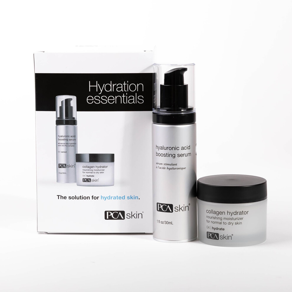 Pca Skin Hydration Essentials Kit Hyaluronic Acid Boosting Serum Collagen Hydrator Facial Mositurizer Set