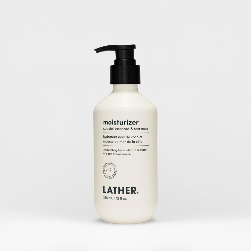 Lather Coastal Coconut & Sea Moss Body Moisturizer | Deep Hydration & Nourishing Skin Care | Paraben & Sulfate-Free | Lightweight & Fast-Absorbin