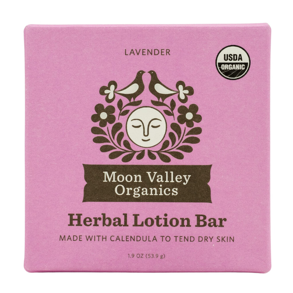 Moon Valley Organics Lavender Herbal Lotion Bar In Moon Melt Bar Calendula And Comfrey Beeswax Heal And Restore Chapped Skin Soothing