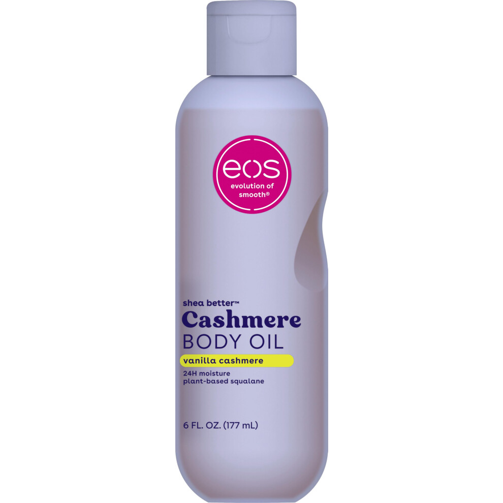 eos Cashmere Body Oil  Vanilla Cashmere  24 Hour Moisture  Plant-Based Squalane to Soothe  Soften And Smooth Dry Skin  6 fl oz