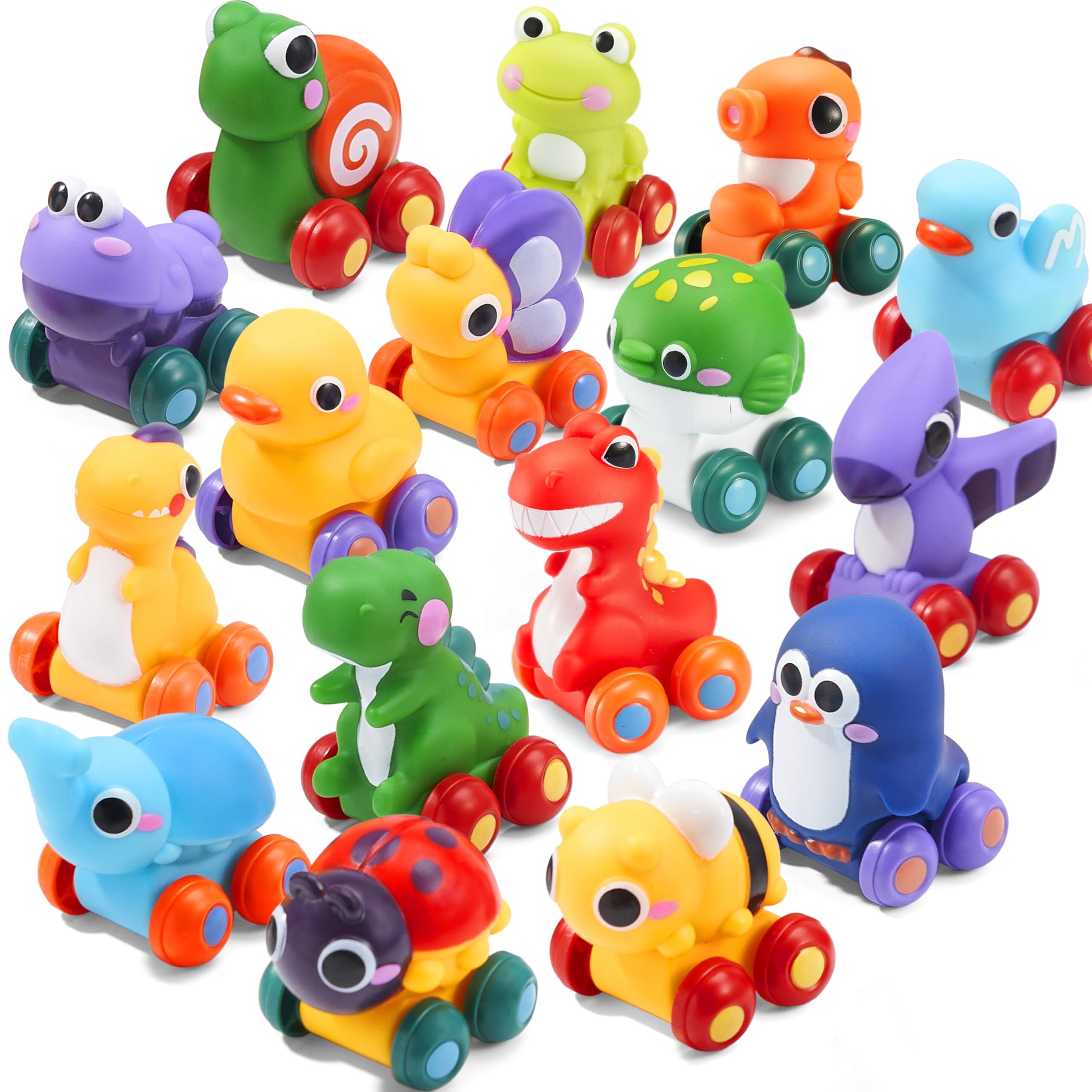 Joyin Animal Cartoon Cars Soft Rubbery Toy to Set Mini V hicules Bath ...