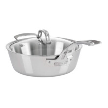 Viking Culinary Contemporary 3-Ply Stainless Steel Saut? Pan  3.6 Quart  Includes Glass Lid  Dishwasher  Oven Safe  Works on All Cooktops includi
