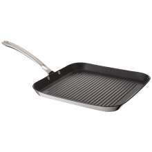Viking Culinary Contemporary 3-Ply Stainless Steel Nonstick Grill Pan  11 Inch  Ergonomic Stay-Cool Handle  Dishwasher  Oven Safe  Works on All C