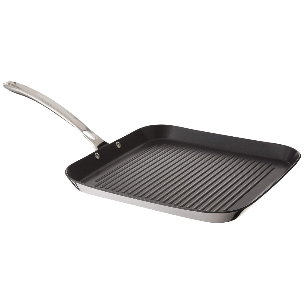 Viking Culinary Contemporary 3-Ply Stainless Steel Nonstick Grill Pan 11 Inch Ergonomic Stay-Cool Handle Dishwasher Oven Safe Works on All C