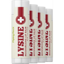 Piping Rock Lysin-Lippenbalsam | 4er-Pack | Feuchtigkeitsspendende Salbe | Gentechnikfrei und glutenfrei