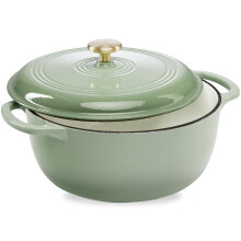 Best Choice Products 7,5 Quart gemailleerde gietijzeren ronde Nederlandse oven Familiestijl Heavy-Duty, voorgekruid kookgerei voor thuis Keuken